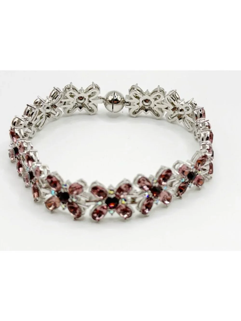 Danbury Mint‎ Cherry Blossom Crystal Bracelet 7.5”